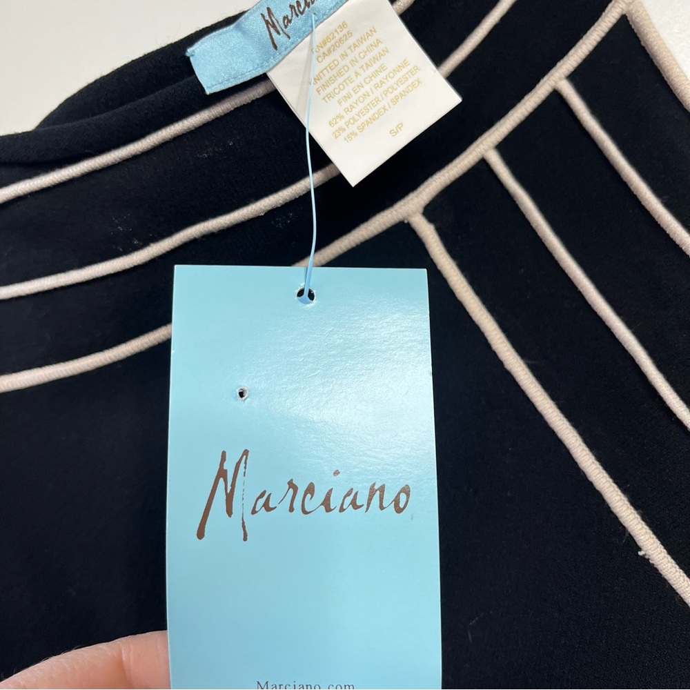 Marciano one shoulder bodycon black mini dress - Picture 3 of 5